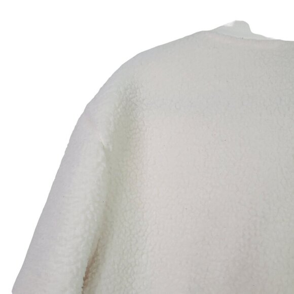 Zyia Active Women's Fleece Sherpa Teddy Flying V Full Zip White Jacket Size M - Picture 9 of 12